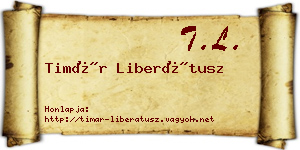 Timár Liberátusz névjegykártya
